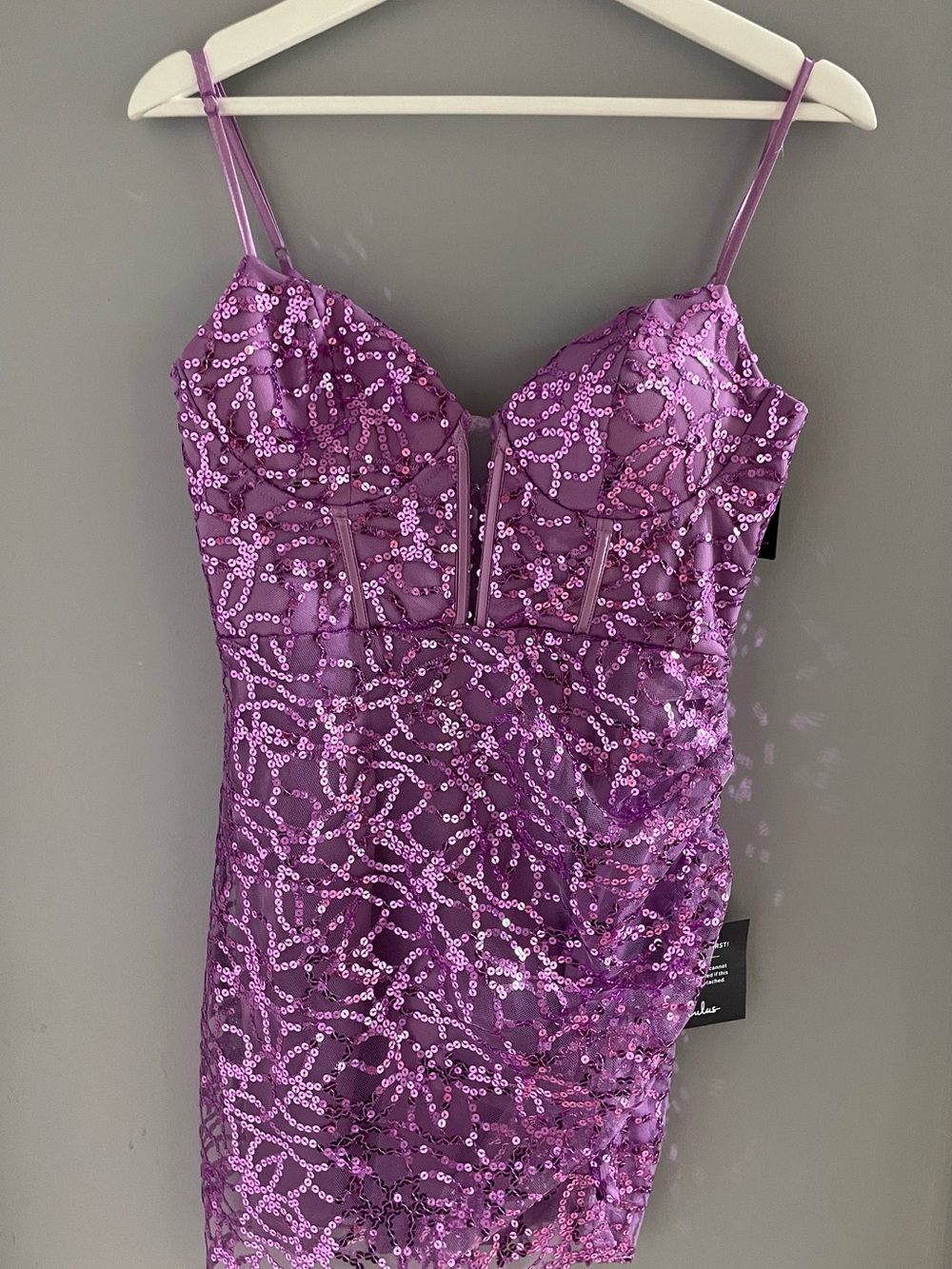 Lulu's Purple Sequin Cami Bodycon Dress